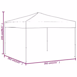 vidaXL Folding Party Tent Garden Camping Gazebo Multi Colours Multi Sizes - anthracite, 292 x 292 x 245 cm