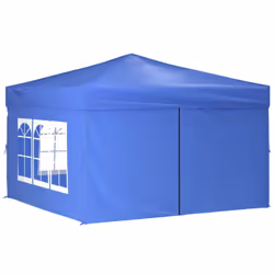 vidaXL Folding Party Tent with Sidewall Patio Camping Gazebo Pavilion Marquee - blue, 291 x 291 x 245 cm