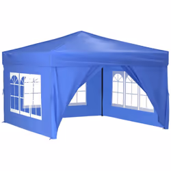 vidaXL Folding Party Tent with Sidewall Patio Camping Gazebo Pavilion Marquee - blue, 291 x 291 x 245 cm