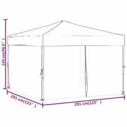 vidaXL Folding Party Tent with Sidewall Patio Camping Gazebo Pavilion Marquee - blue, 291 x 291 x 245 cm