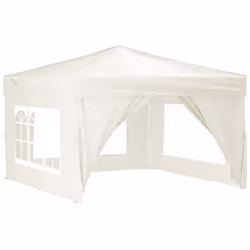 vidaXL Folding Party Tent with Sidewall Patio Camping Gazebo Pavilion Marquee - cream, 291 x 291 x 245 cm