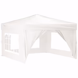 vidaXL Folding Party Tent with Sidewall Patio Camping Gazebo Pavilion Marquee - white, 291 x 291 x 245 cm