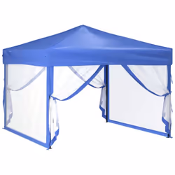 vidaXL Folding Party Tent with Sidewalls Pavilion Marquee Multi Colours/Sizes - blue, 292 x 292 x 245 cm