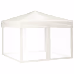 vidaXL Folding Party Tent with Sidewalls Pavilion Marquee Multi Colours/Sizes - cream, 292 x 292 x 245 cm