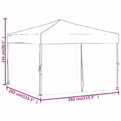 vidaXL Folding Party Tent with Sidewalls Pavilion Marquee Multi Colours/Sizes - white, 292 x 292 x 245 cm - Additional view 3