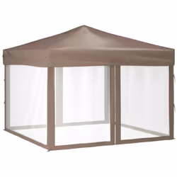 vidaXL Folding Party Tent with Sidewalls Pavilion Marquee Multi Colours/Sizes - taupe, 292 x 292 x 245 cm