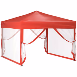 vidaXL Folding Party Tent with Sidewalls Pavilion Marquee Multi Colours/Sizes - red, 292 x 292 x 245 cm