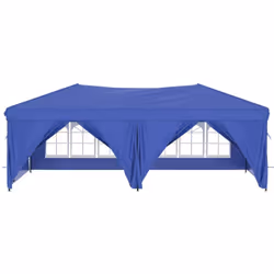 vidaXL Folding Party Tent with Sidewall Patio Camping Gazebo Pavilion Marquee - Blue