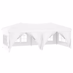 vidaXL Folding Party Tent with Sidewall Patio Camping Gazebo Pavilion Marquee - White