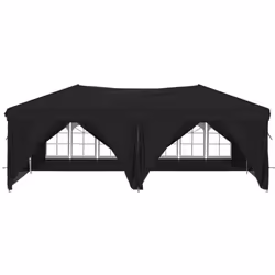 vidaXL Folding Party Tent with Sidewall Patio Camping Gazebo Pavilion Marquee - Black