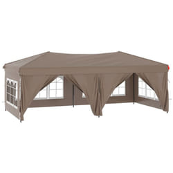 vidaXL Folding Party Tent with Sidewall Patio Camping Gazebo Pavilion Marquee - Taupe