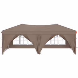 vidaXL Folding Party Tent with Sidewall Patio Camping Gazebo Pavilion Marquee - Taupe
