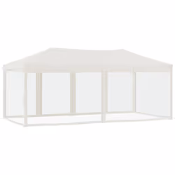 vidaXL Folding Party Tent with Sidewalls Pavilion Marquee Multi Colours/Sizes - cream - Additional view 4