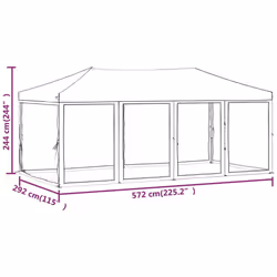vidaXL Folding Party Tent with Sidewalls Pavilion Marquee Multi Colours/Sizes - cream - Additional view 9