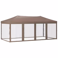 vidaXL Folding Party Tent with Sidewalls Pavilion Marquee Multi Colours/Sizes - taupe