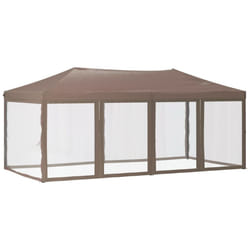 vidaXL Folding Party Tent with Sidewalls Pavilion Marquee Multi Colours/Sizes - taupe
