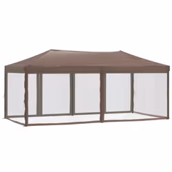 vidaXL Folding Party Tent with Sidewalls Pavilion Marquee Multi Colours/Sizes - taupe - Additional view 4