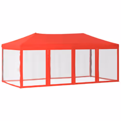 vidaXL Folding Party Tent with Sidewalls Pavilion Marquee Multi Colours/Sizes - red