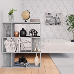 vidaXL Book Cabinet/Room Divider Engineered Wood Home Stand Multi Colours - Grey sonoma - Additional view 5