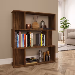 vidaXL Book Cabinet/Room Divider Engineered Wood Home Stand Multi Colours - Brown oak - Additional view 4
