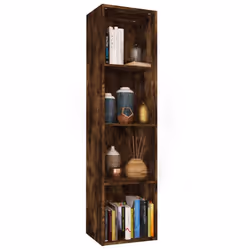 vidaXL Book Cabinet/TV Cabinet Engineered Wood Highboard Cupboard Bookshelf - Smoked oak - Additional view 5
