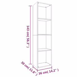vidaXL Book Cabinet/TV Cabinet Engineered Wood Highboard Cupboard Bookshelf - Grey sonoma - Additional view 4