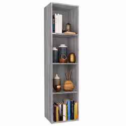 vidaXL Book Cabinet/TV Cabinet Engineered Wood Highboard Cupboard Bookshelf - Grey sonoma - Additional view 9