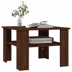vidaXL Coffee Table Engineered Wood Couch Side Dining Furniture Multi Colours - Brown oak