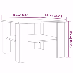 vidaXL Coffee Table Engineered Wood Couch Side Dining Furniture Multi Colours - Brown oak - Additional view 6