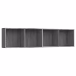 vidaXL Book Cabinet/TV Cabinet Living Room Wall Shelf Book Stand Wall Rack - Grey sonoma