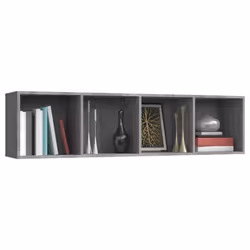 vidaXL Book Cabinet/TV Cabinet Living Room Wall Shelf Book Stand Wall Rack - Grey sonoma - Additional view 5