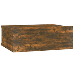 vidaXL Floating Nightstand Wall Bedside Cabinet Hanging Shelf Engineered Wood - Smoked oak, 1