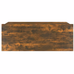 vidaXL Floating Nightstand Wall Bedside Cabinet Hanging Shelf Engineered Wood - Smoked oak, 1 - Additional view 6