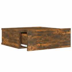 vidaXL Floating Nightstand Wall Bedside Cabinet Hanging Shelf Engineered Wood - Smoked oak, 1 - Additional view 7