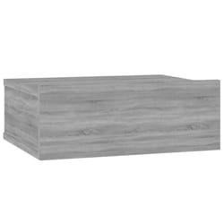 vidaXL Floating Nightstand Wall Bedside Cabinet Hanging Shelf Engineered Wood - Grey sonoma, 1