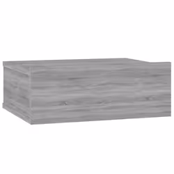 vidaXL Floating Nightstand Wall Bedside Cabinet Hanging Shelf Engineered Wood - Grey sonoma, 2 - Additional view 7