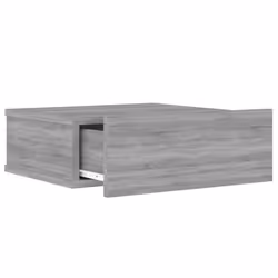 vidaXL Floating Nightstand Wall Bedside Cabinet Hanging Shelf Engineered Wood - Grey sonoma, 2 - Additional view 8