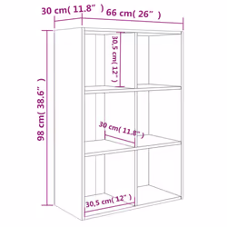 vidaXL Book Cabinet/TV Cabinet Engineered Wood Highboard Cupboard Bookshelf - Smoked oak - Additional view 4