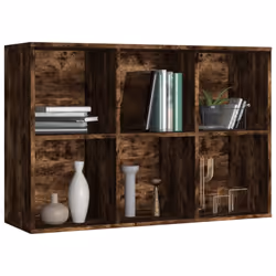 vidaXL Book Cabinet/TV Cabinet Engineered Wood Highboard Cupboard Bookshelf - Smoked oak - Additional view 5