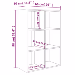 vidaXL Book Cabinet/TV Cabinet Engineered Wood Highboard Cupboard Bookshelf - Grey sonoma - Additional view 4