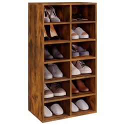 vidaXL Shoe Rack Entryway Shoe Shelf Cabinet Shoe Cupboard Engineered Wood - Smoked oak - Additional view 2