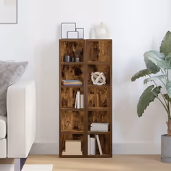vidaXL CD Cabinet Storage Oraniser Shelf Cabinet Display Shelf Engineered Wood - Smoked oak