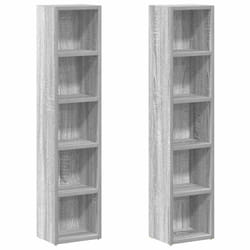 vidaXL CD Cabinet Storage Oraniser Shelf Cabinet Display Shelf Engineered Wood - Grey sonoma