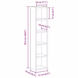 vidaXL CD Cabinet Storage Oraniser Shelf Cabinet Display Shelf Engineered Wood - Grey sonoma - Additional view 8