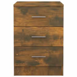 vidaXL 1/2x Bedside Cabinet Chipboard Bedroom Nightstand Stand Multi Colours - smoked oak, 2 - Additional view 5