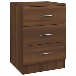 vidaXL 1/2x Bedside Cabinet Chipboard Bedroom Nightstand Stand Multi Colours - brown oak, 1