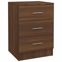 vidaXL 1/2x Bedside Cabinet Chipboard Bedroom Nightstand Stand Multi Colours - brown oak, 1