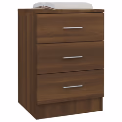 vidaXL 1/2x Bedside Cabinet Chipboard Bedroom Nightstand Stand Multi Colours - brown oak, 1