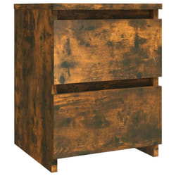 vidaXL Bedside Cabinet Nightstand End Table Bed Side Table Engineered Wood - smoked oak, 1