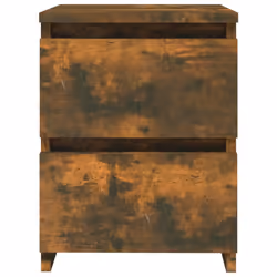 vidaXL Bedside Cabinet Nightstand End Table Bed Side Table Engineered Wood - smoked oak, 1